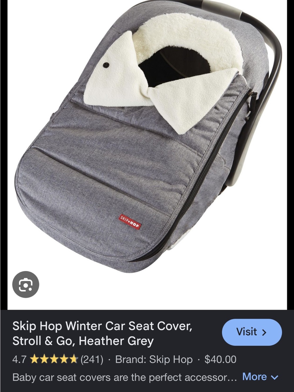 Skip Hop Winter car seat cover